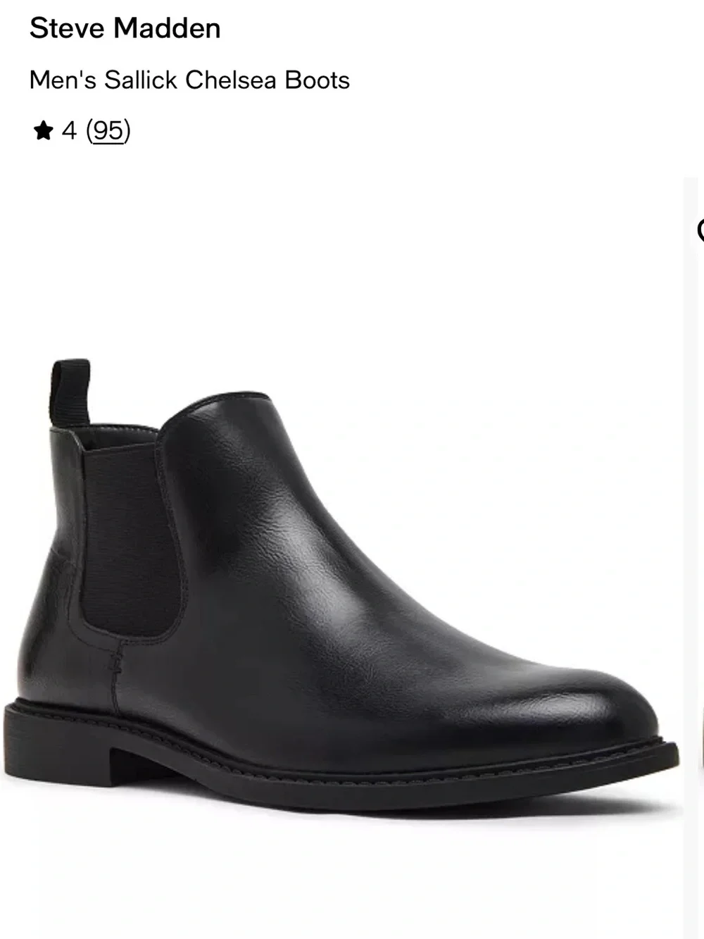 Steve Madden Men's Black Sallick Chelsea Boot
